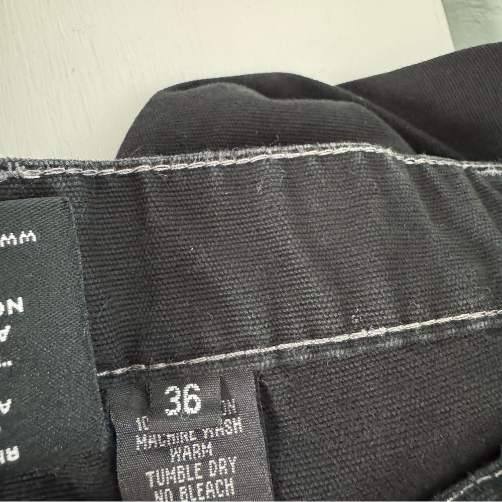 VTG Y2K Alf Kuhl Denim Jeans Pants Solid Black Wash Wide Leg Baggy Skater Cotton - Picture 12 of 12